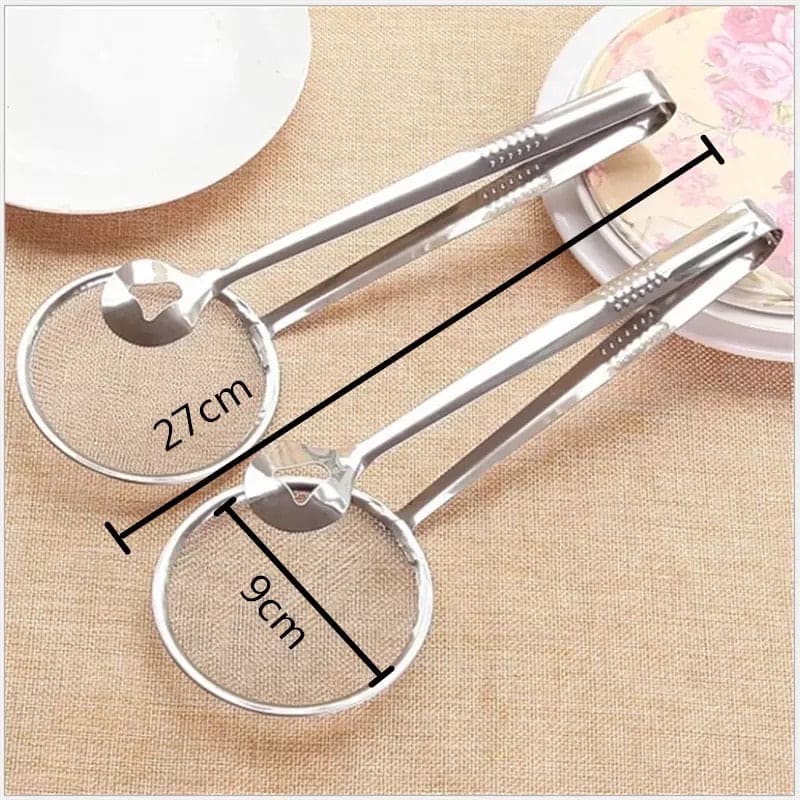 2 in 1 Frying Kitchen Tong with Strainer, Stainless Steel Frying Filter Clip, Deep Frying and Drain Oil Fried Food Tong 2 in 1 Frying Kitchen Tong with Strainer, Stainless Steel Frying Filter Clip, Deep Frying and Drain Oil Fried Food Tong